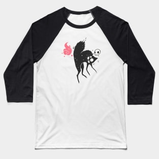 Funny Creepy Cute Goth Black Cat with Skull And Ghost Baseball T-Shirt